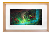 Load image into Gallery viewer, Wild Island - My Fathers Dragon Limited Edition Signed Print - Honey Yellow edge frame