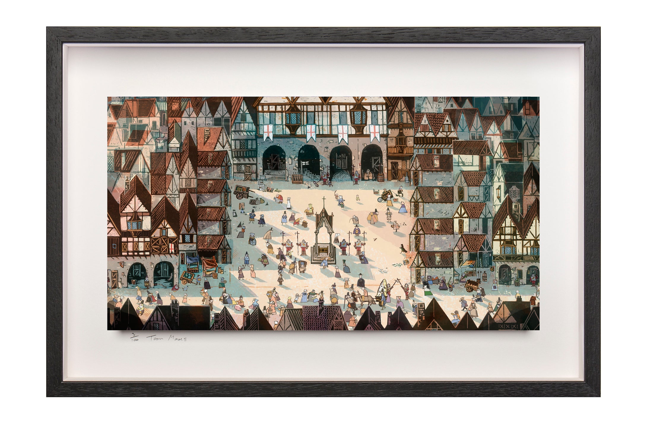 Town Square - Limited Edition Signed Print - Framed