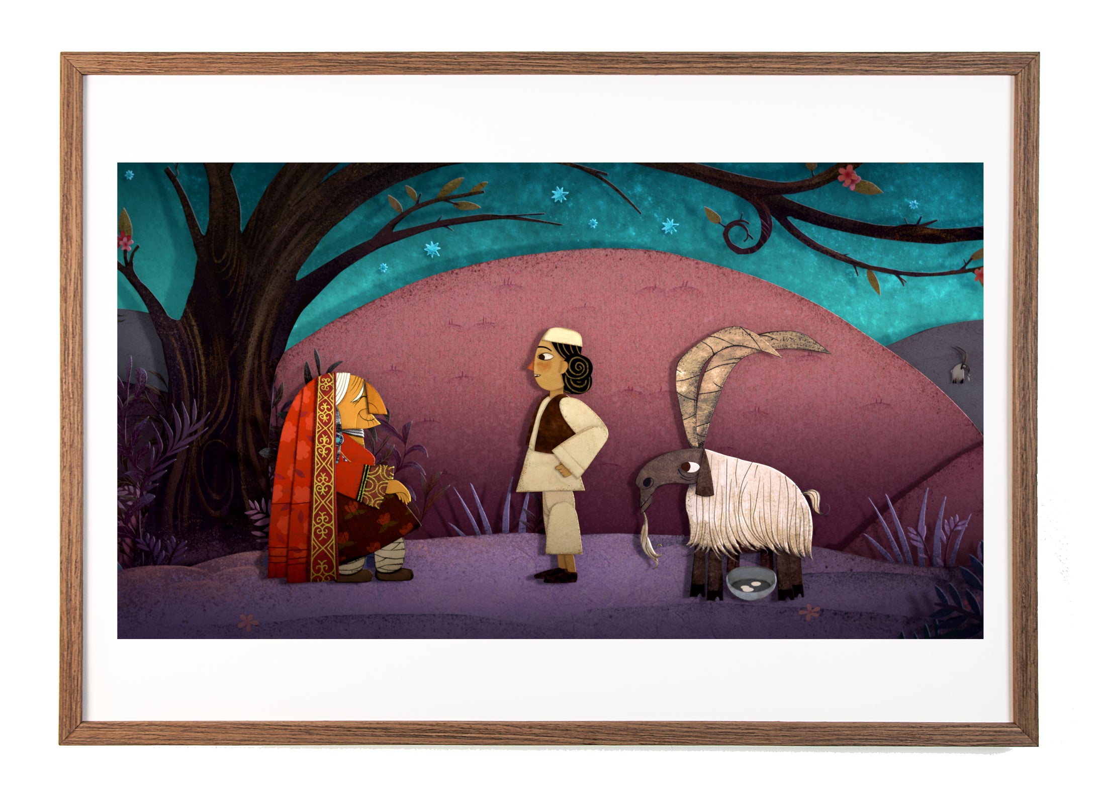 Goat Woman - Limited Edition Signed Print - Framed